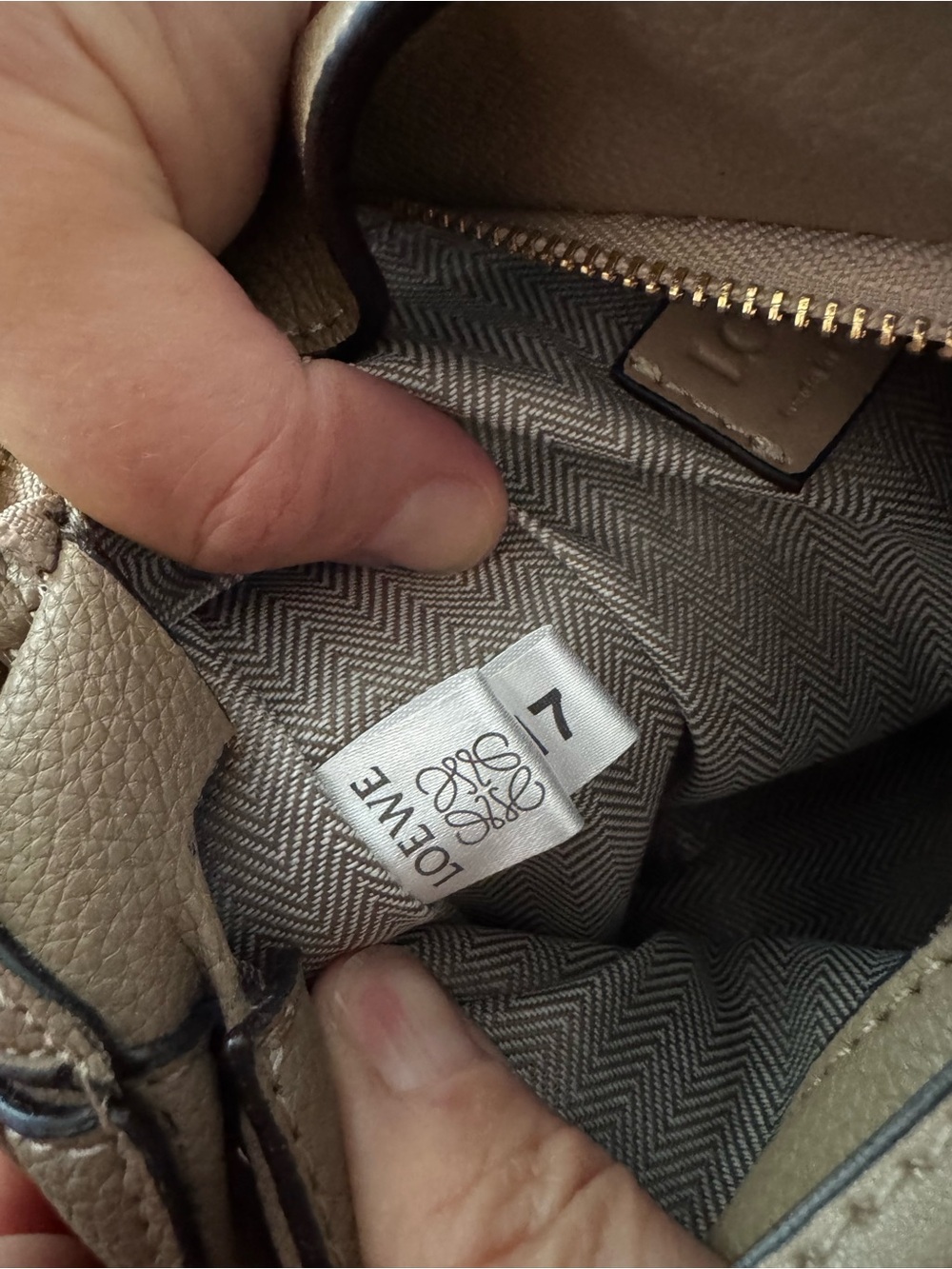 Taupe Geometric Leather Crossbody Bag / Puzzle Bag - Picture 9 of 13